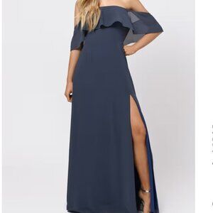 COPY - TOBI women's M 6/8 off the shoulder ruffle top maxi bridesmaid dress EUC